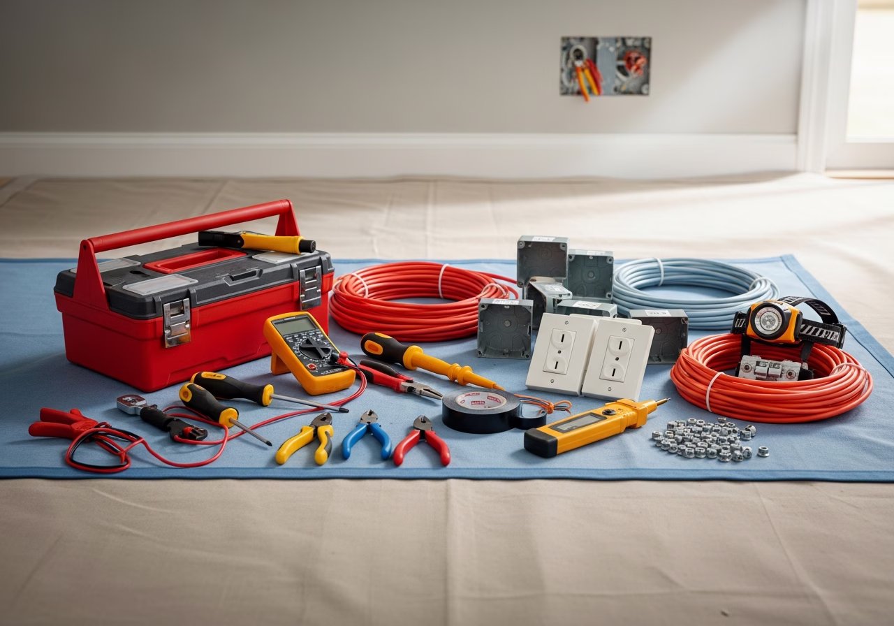 Knob and Tube + Asbestos and Vermiculite Coordination — tools and materials staged in a Greater Toronto Area home