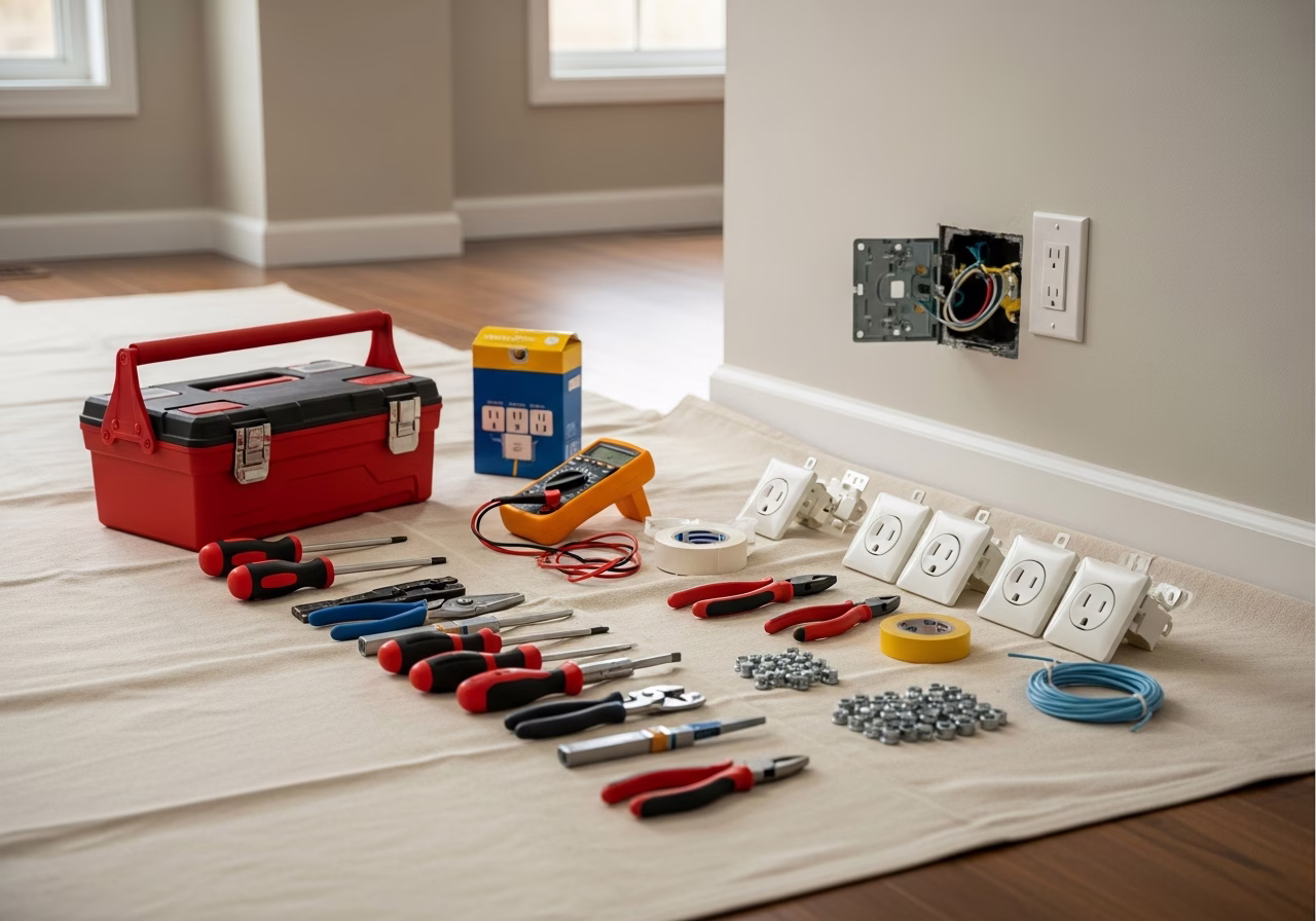 Knob and Tube Rewiring — tools and materials staged in a Greater Toronto Area home