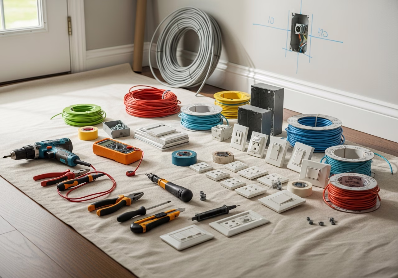 Knob and Tube Rewiring โ tools and materials staged in a Greater Toronto Area home