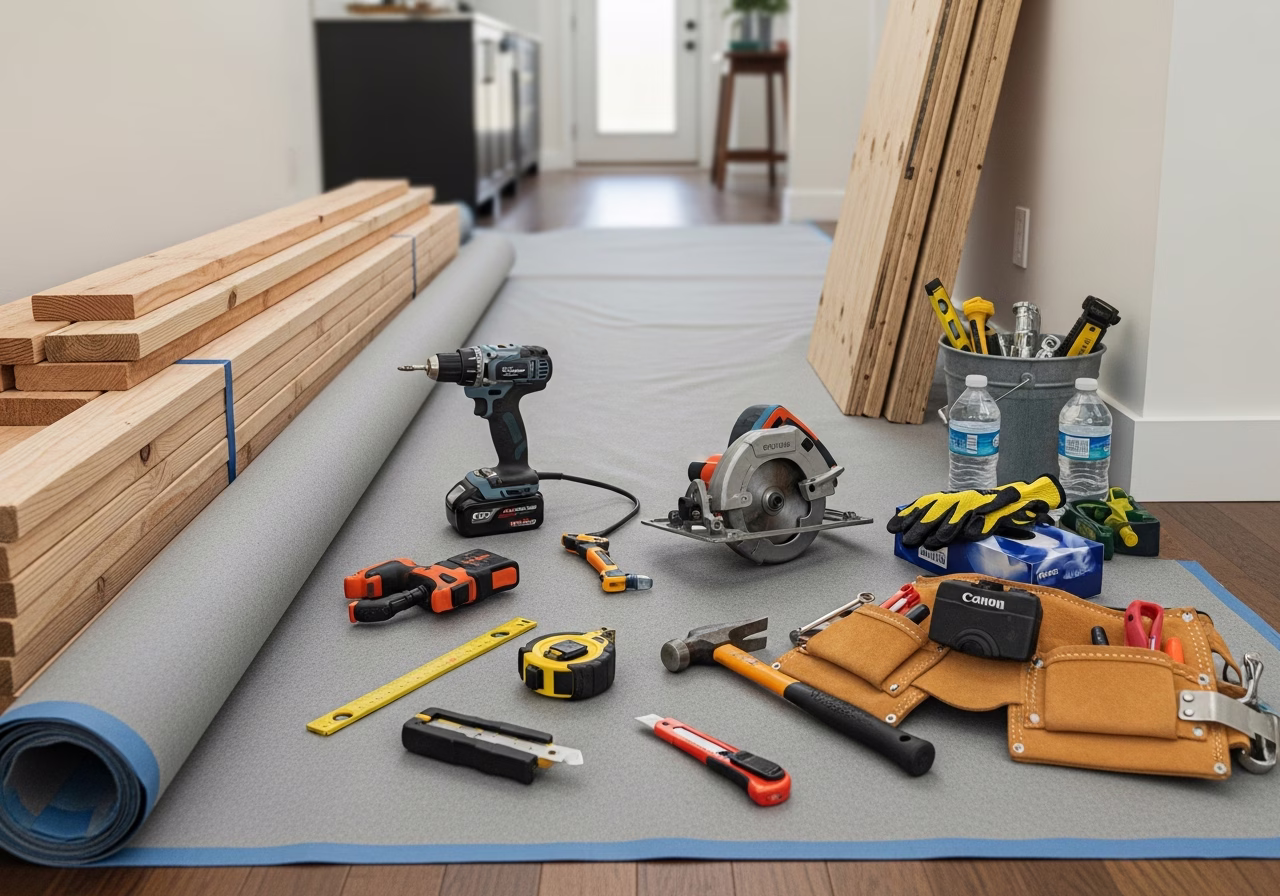 Laneway House Permits — tools and materials staged in a Greater Toronto Area home