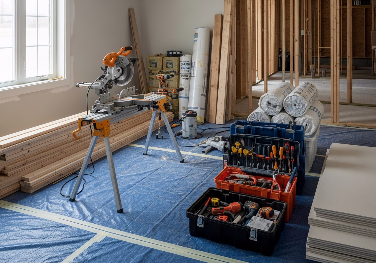 Laneway House Zoning — tools and materials staged in a Greater Toronto Area home