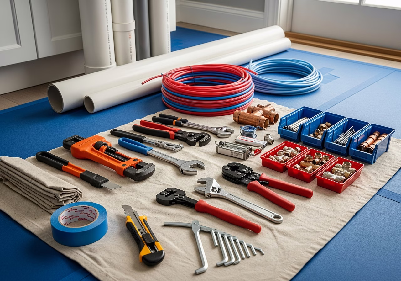 Lead in Tap Water Testing — tools and materials staged in a Greater Toronto Area home