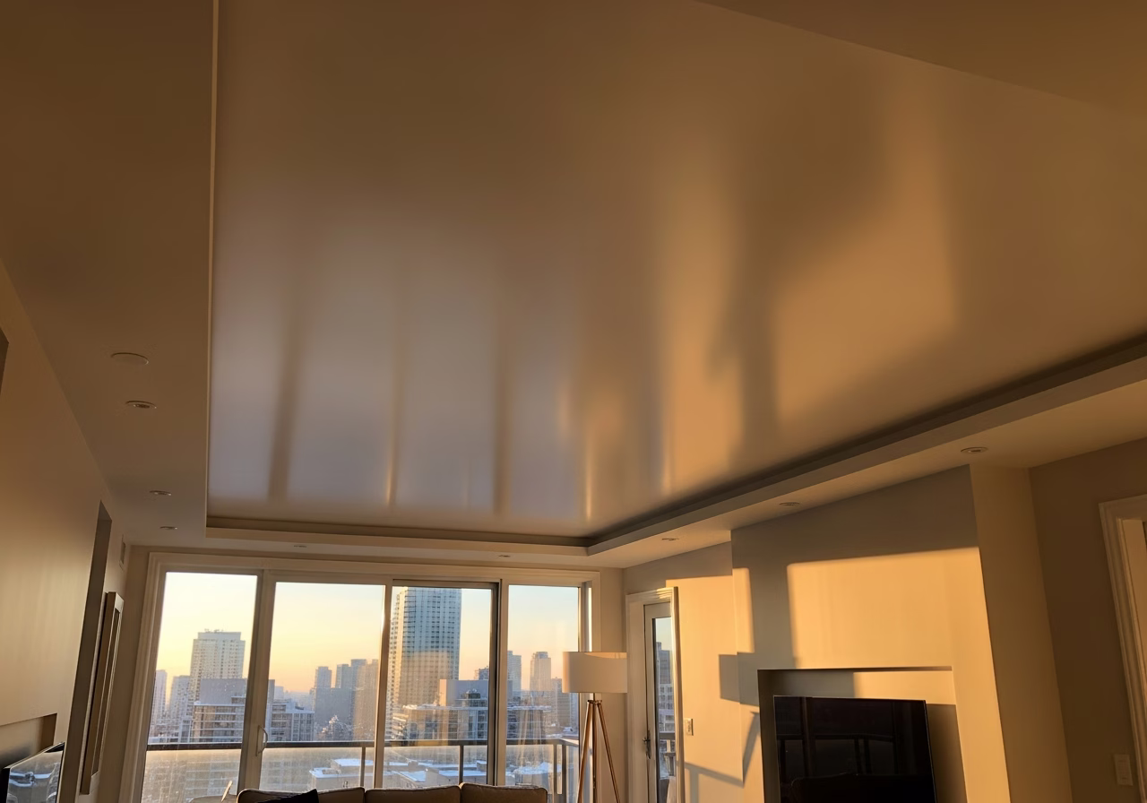 LED Backlit Stretch Ceiling — finished result in a Toronto or GTA home by RenoHouse