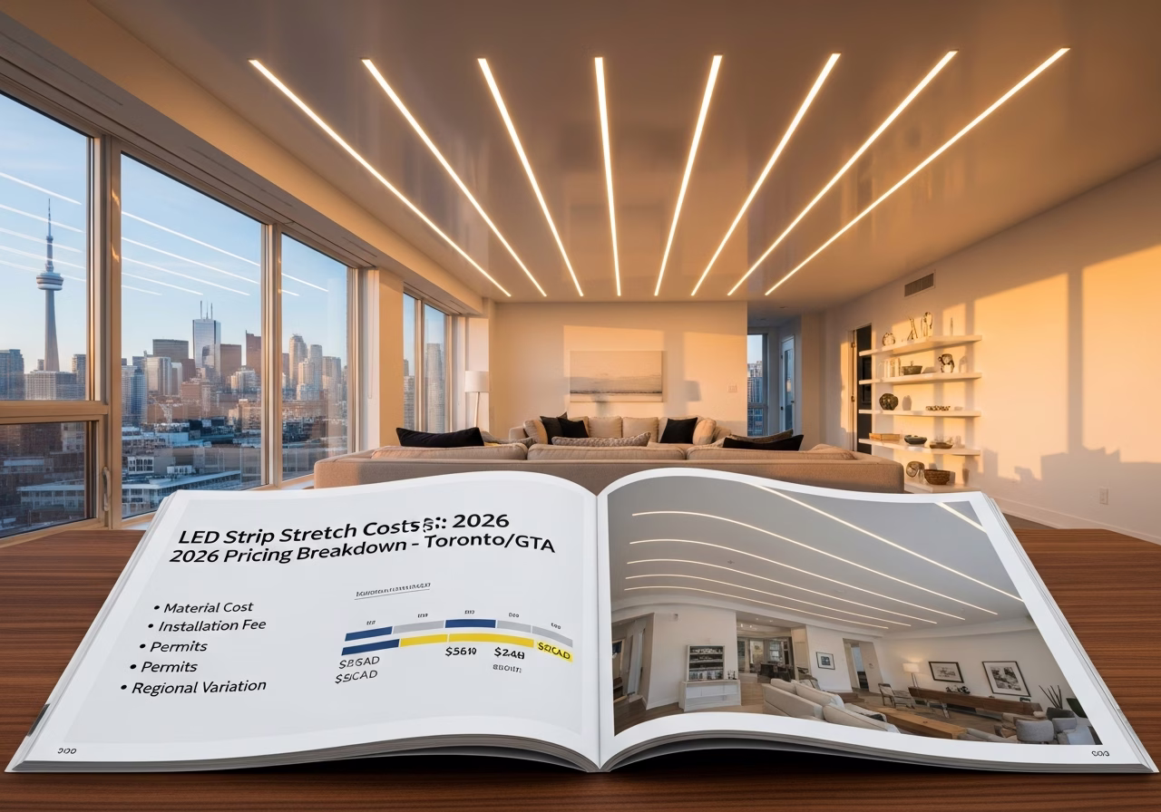 LED Strip Stretch Ceiling — finished result in a Toronto or GTA home by RenoHouse