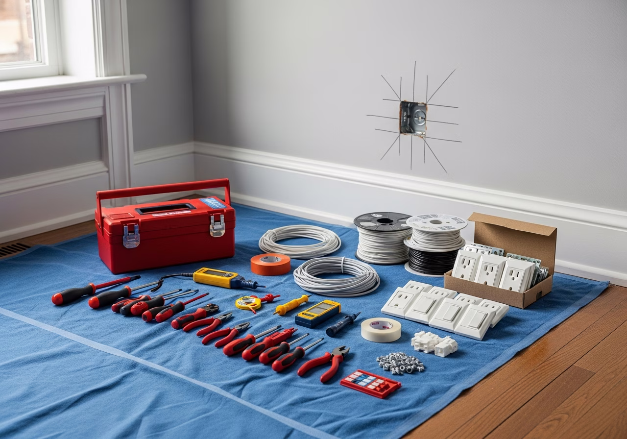 Level 2 vs Level 1 EV Charger — tools and materials staged in a Greater Toronto Area home