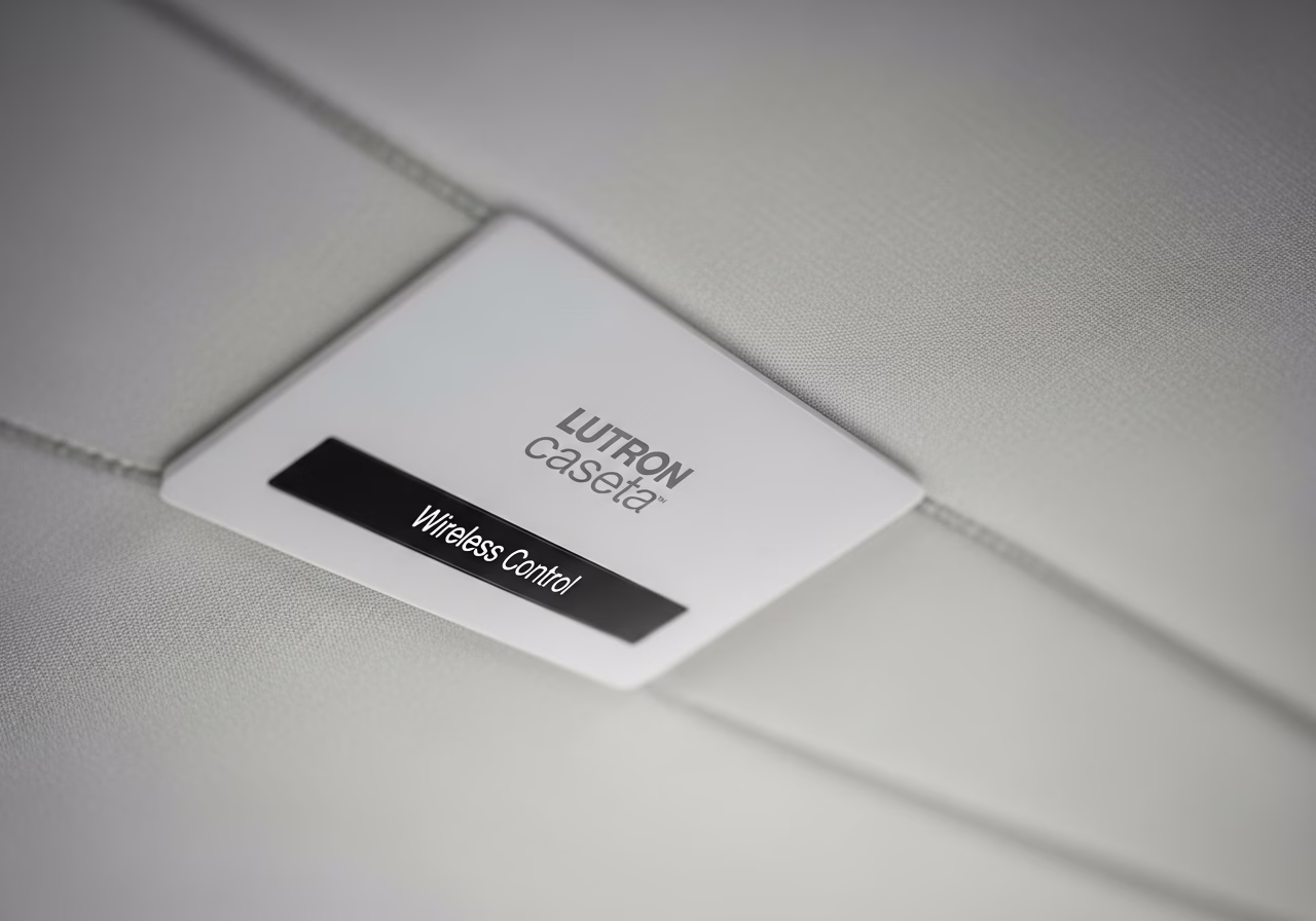 Lutron Caseta Smart Stretch Ceiling Integration — close-up of professional workmanship in a Toronto-area home