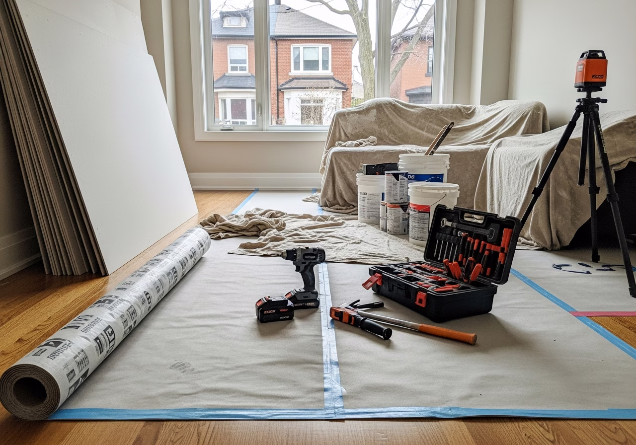 Mirror Window Film for Toronto Ground-Floor Condos — tools and materials staged in a Greater Toronto Area home