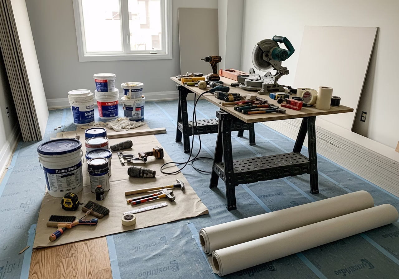 Multigen Suite Soundproofing and Privacy โ tools and materials staged in a Greater Toronto Area home