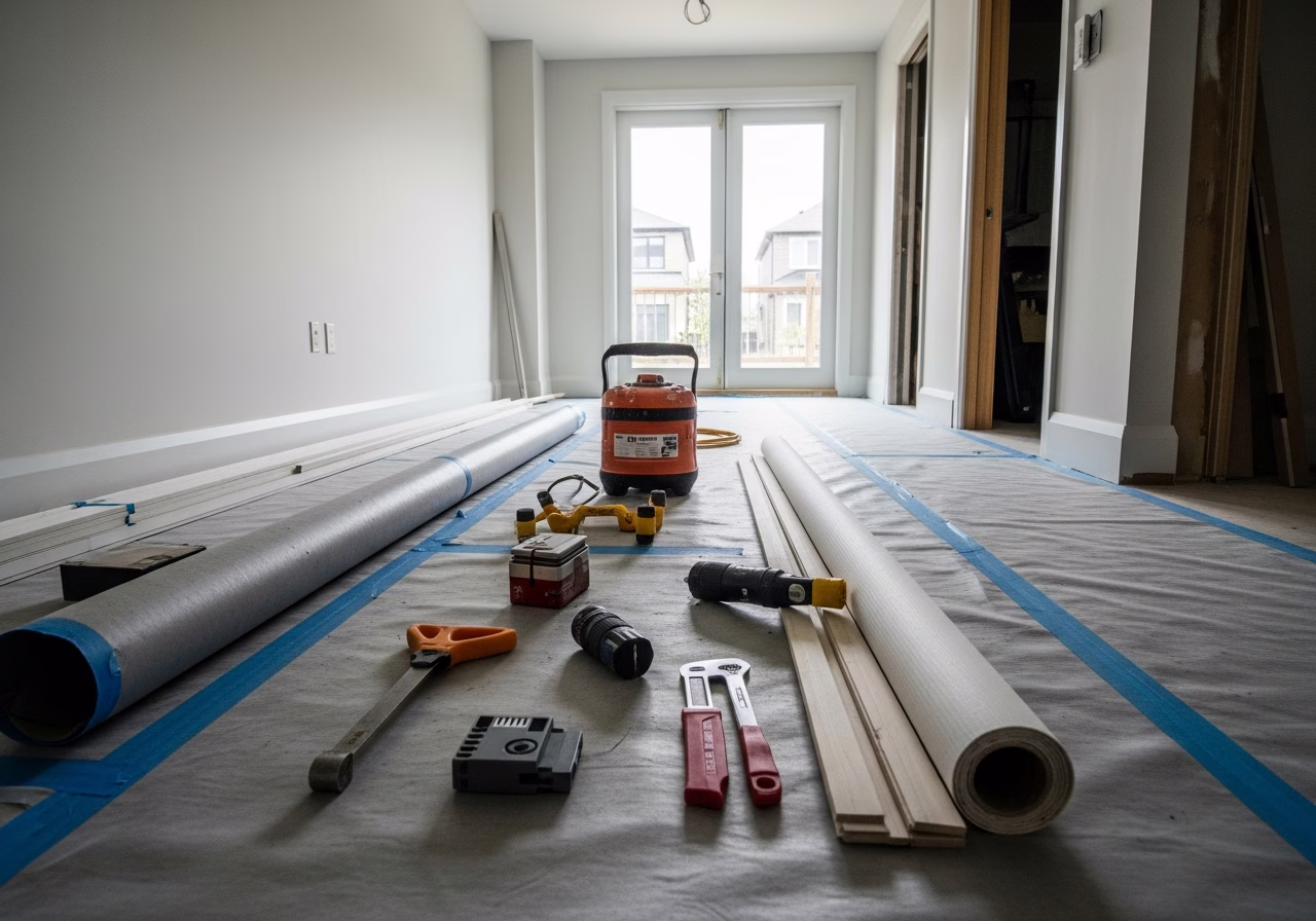 Multiplex Conversion Rental Income and ROI โ tools and materials staged in a Greater Toronto Area home
