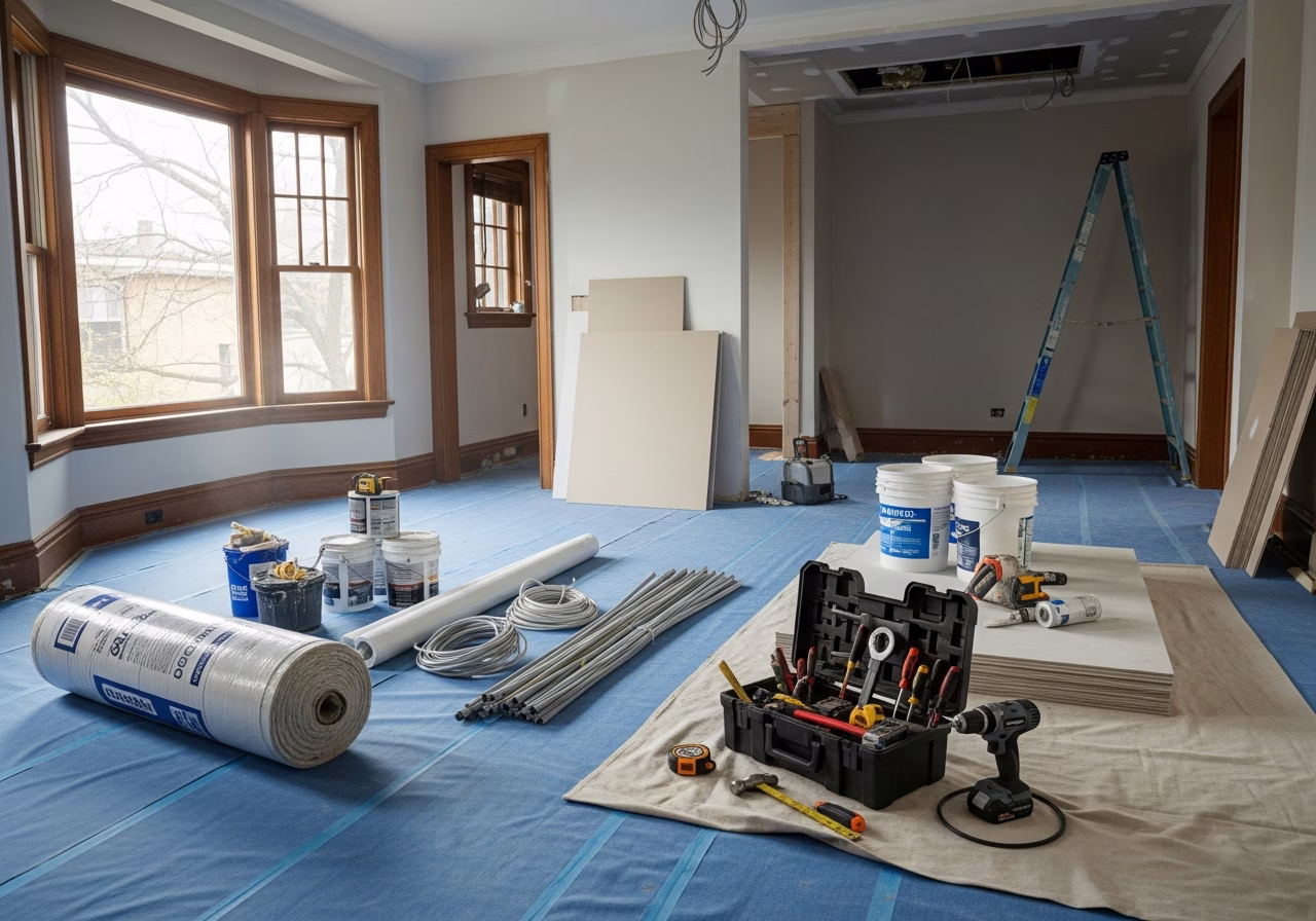 Multiplex Financing โ tools and materials staged in a Greater Toronto Area home