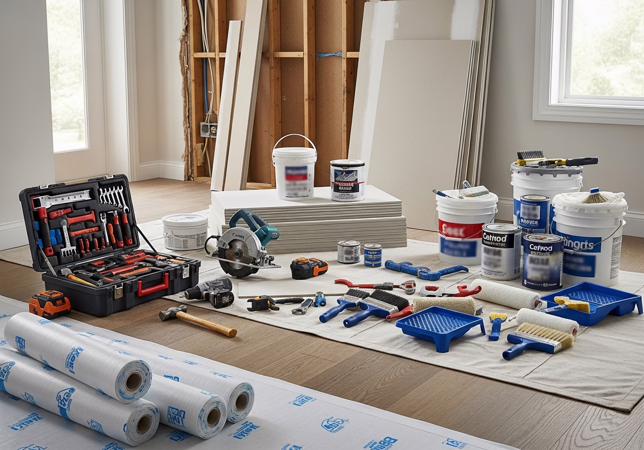 Murphy Bed — tools and materials staged in a Greater Toronto Area home