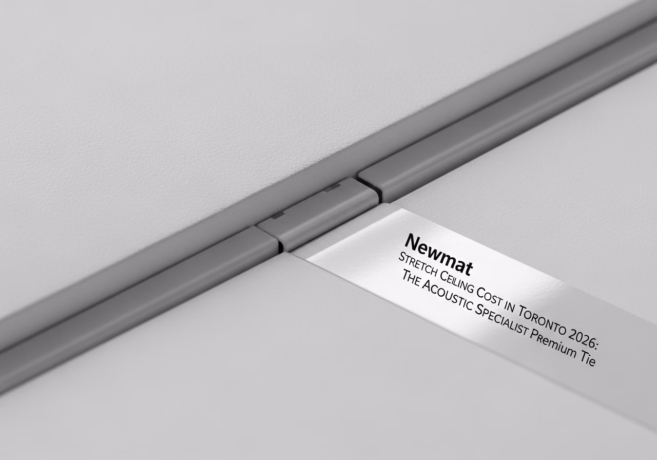 Newmat Stretch Ceiling — close-up of professional workmanship in a Toronto-area home