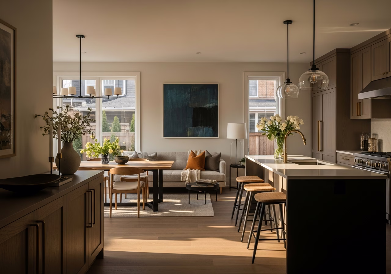 Open-Concept Kitchen-Living Renovation — finished result in a Toronto or GTA home by RenoHouse