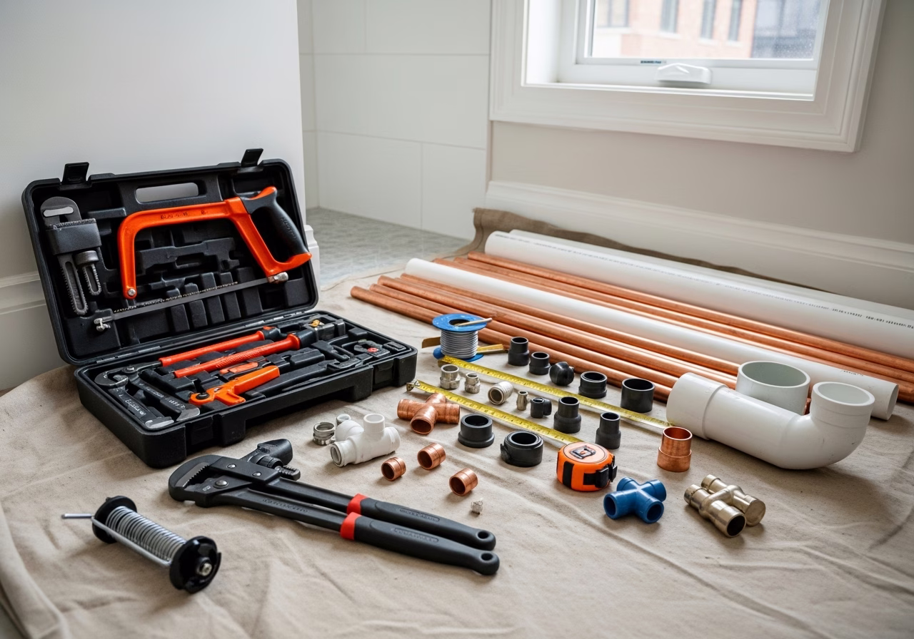 Outdoor Gas Line Mistakes — tools and materials staged in a Greater Toronto Area home
