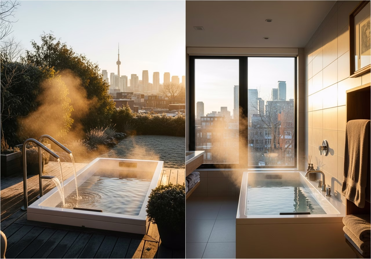 Outdoor vs Indoor Cold Plunge β finished result in a Toronto or GTA home by RenoHouse
