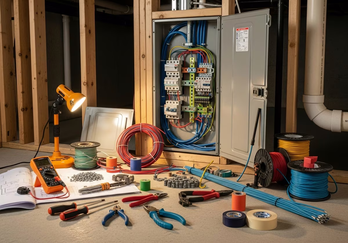 Electrical Panel Upgrades — tools and materials staged in a Greater Toronto Area home