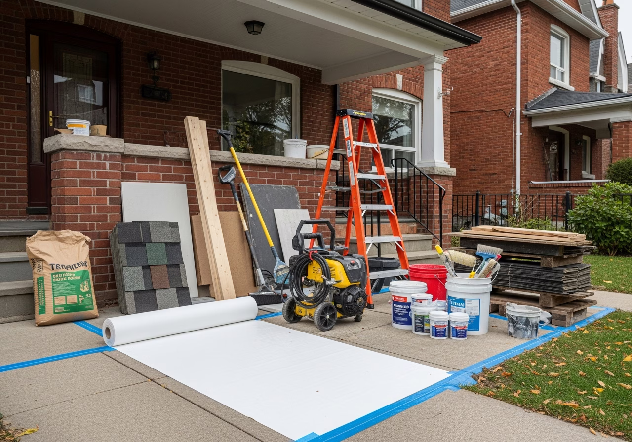 Partial vs Full Chimney Removal โ tools and materials staged in a Greater Toronto Area home