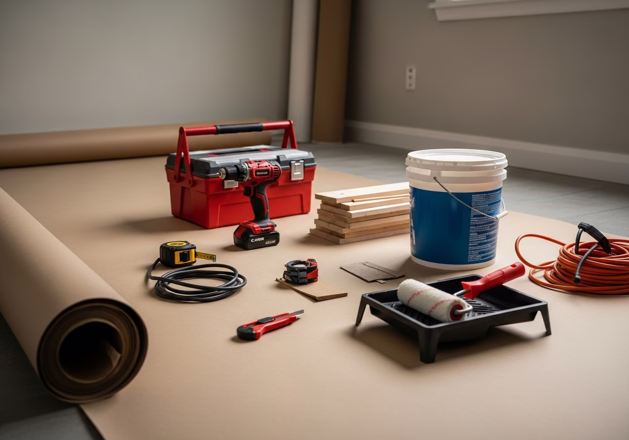 Pet-Proof Paint Finishes โ tools and materials staged in a Greater Toronto Area home