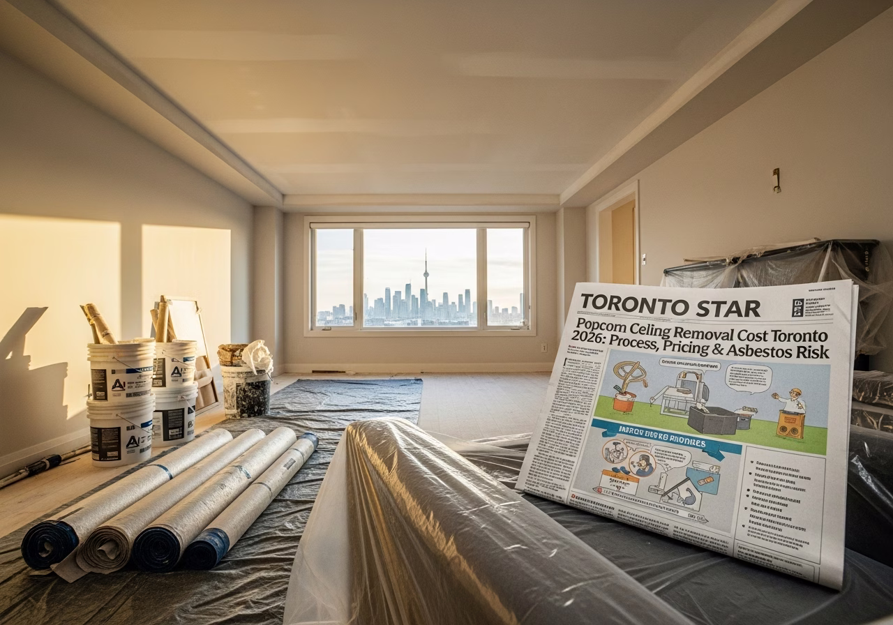 Popcorn Ceiling Removal — finished result in a Toronto or GTA home by RenoHouse