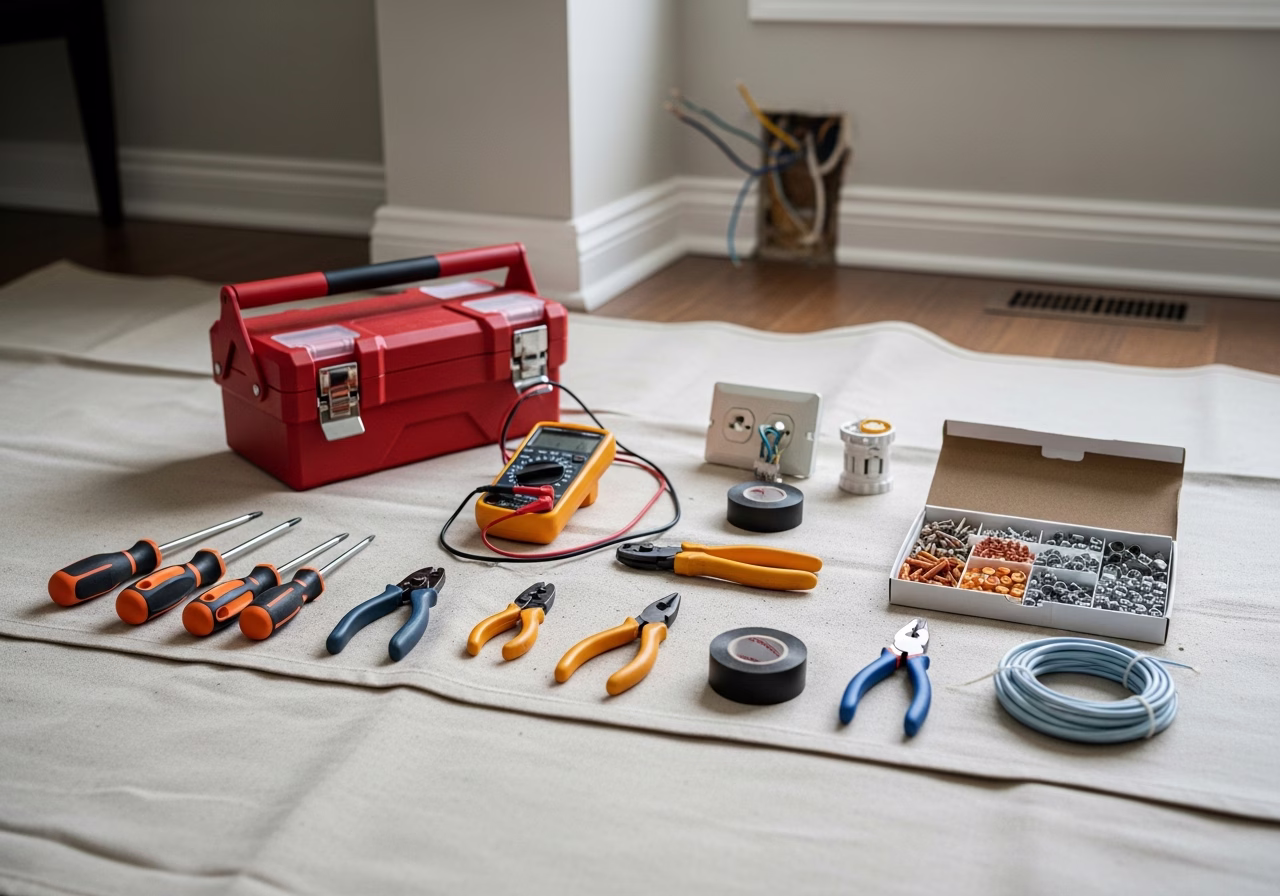 Powerwall + Solar Panels โ tools and materials staged in a Greater Toronto Area home