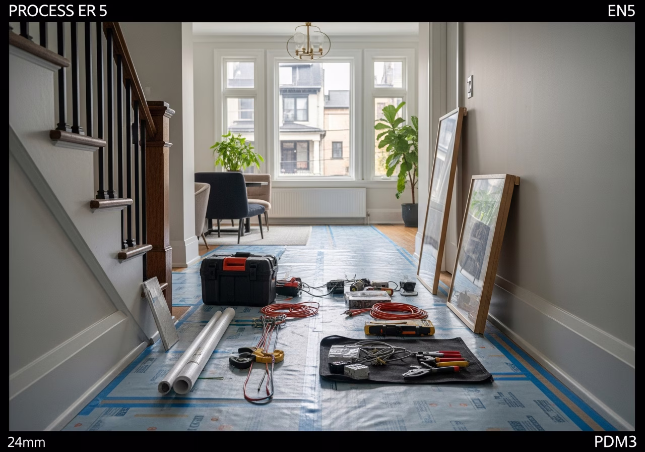 Powerwall Without Solar β tools and materials staged in a Greater Toronto Area home