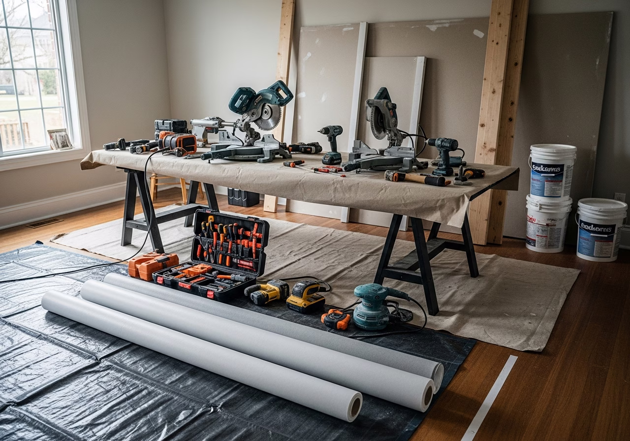 Pre-Listing Renovation Mistakes Toronto Sellers — tools and materials staged in a Greater Toronto Area home