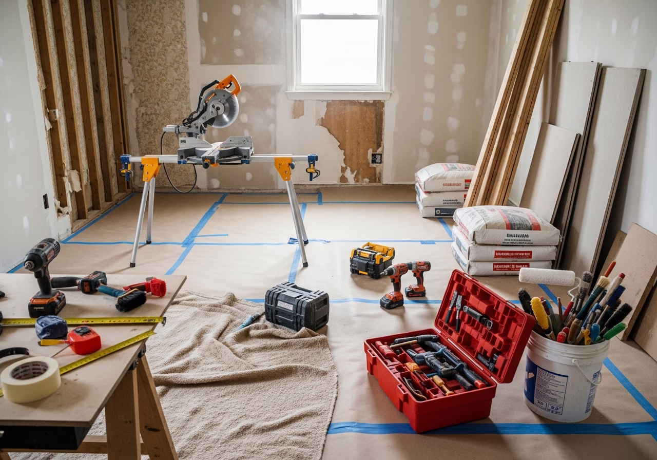 Pre-Sale Flooring Refresh — tools and materials staged in a Greater Toronto Area home