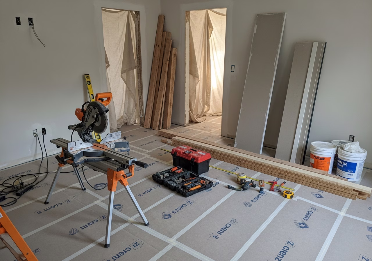 Pre-Sale Renovation Cost vs ROI — tools and materials staged in a Greater Toronto Area home