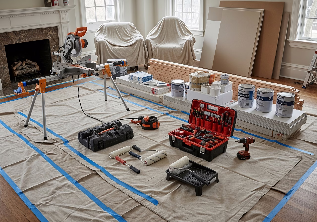 Pre-Sale Renovation Timeline — tools and materials staged in a Greater Toronto Area home