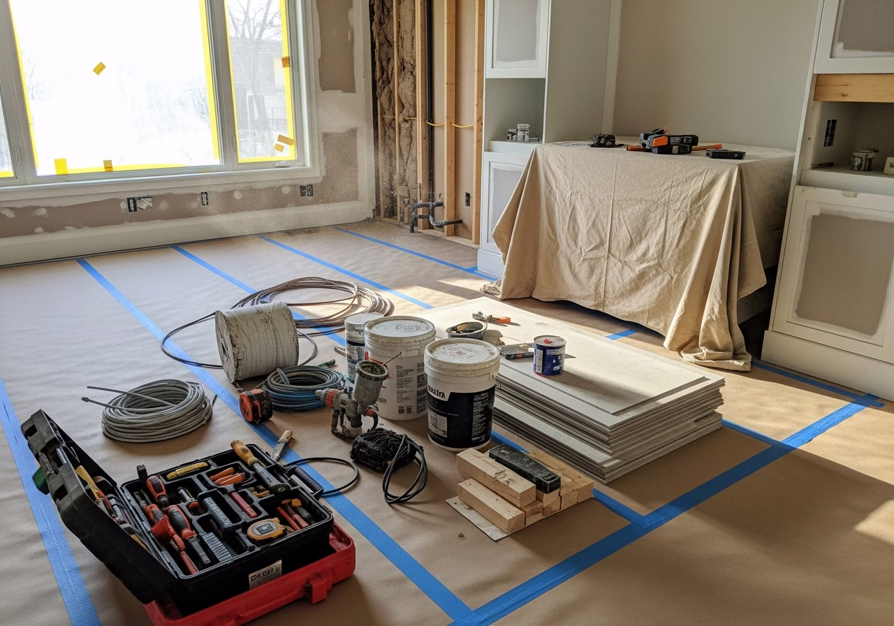 Pre-Sale Renovation — tools and materials staged in a Greater Toronto Area home