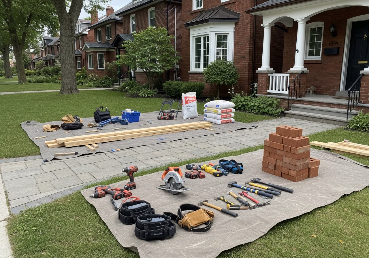 Pressure Washing — tools and materials staged in a Greater Toronto Area home