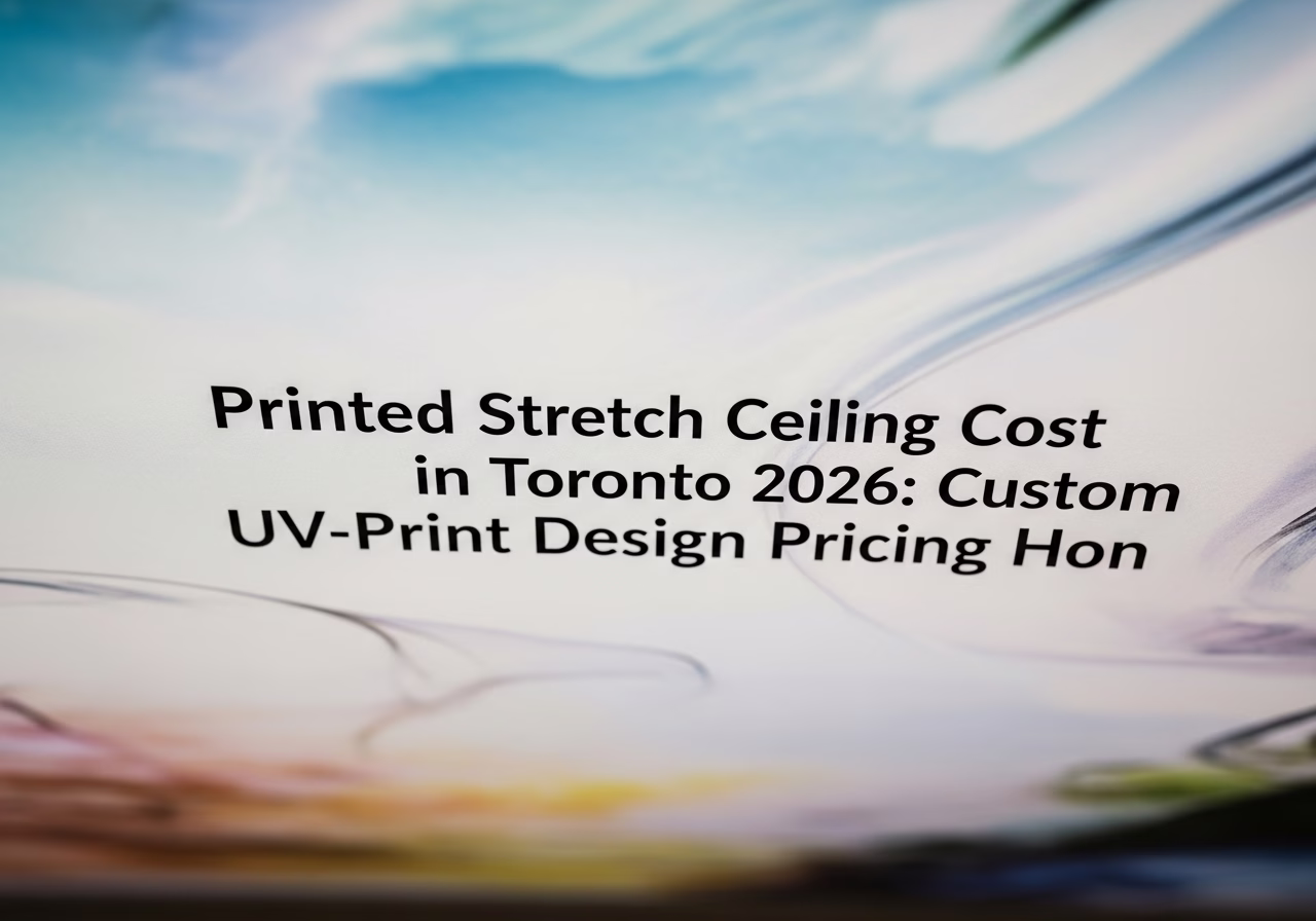 Printed Stretch Ceiling — close-up of professional workmanship in a Toronto-area home