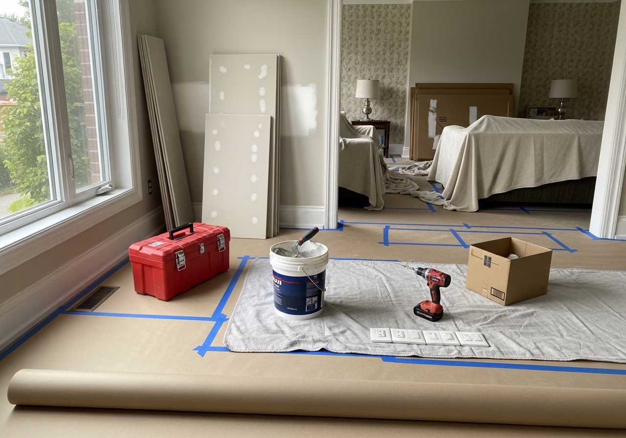 Radon Levels — tools and materials staged in a Greater Toronto Area home
