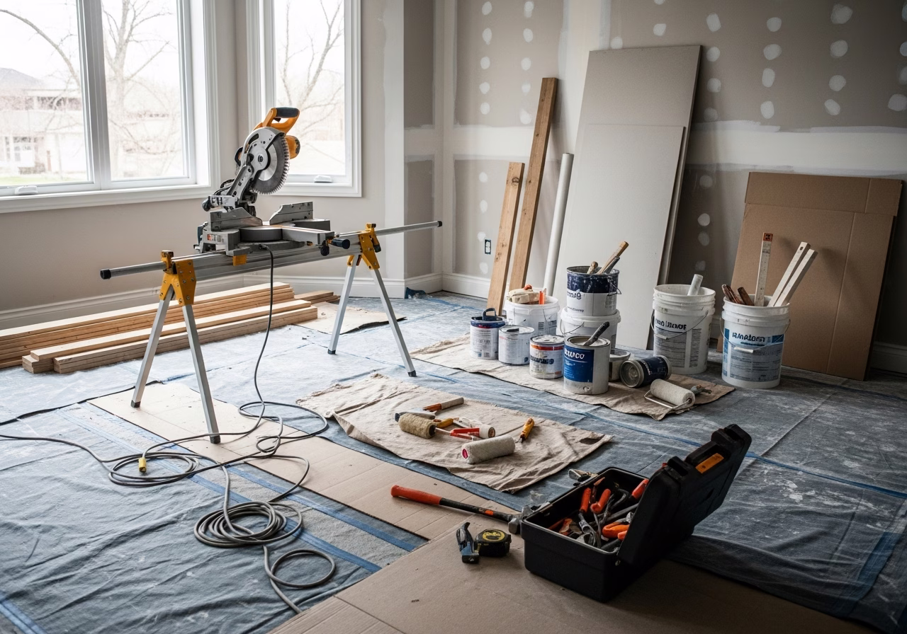 Radon Mitigation Mistakes โ tools and materials staged in a Greater Toronto Area home