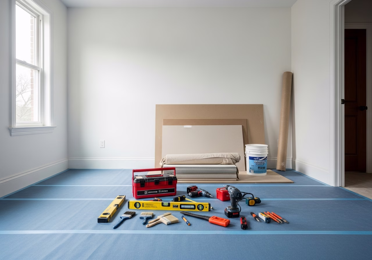 Radon Testing — tools and materials staged in a Greater Toronto Area home