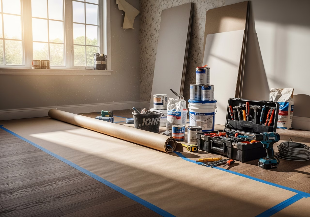 Grout Repair — tools and materials staged in a Greater Toronto Area home