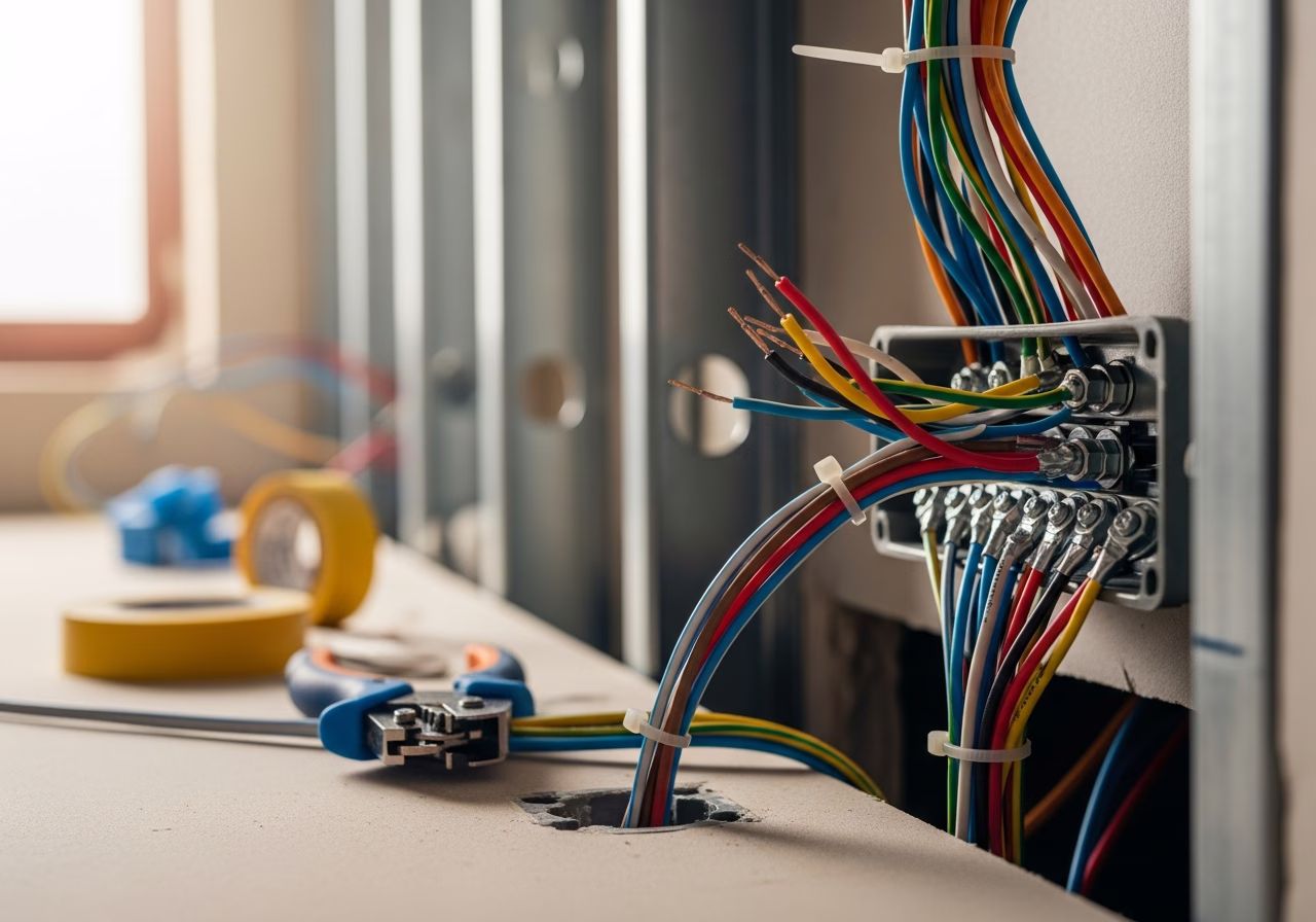 Residential Electrician Oshawa — close-up of professional workmanship in a Toronto-area home