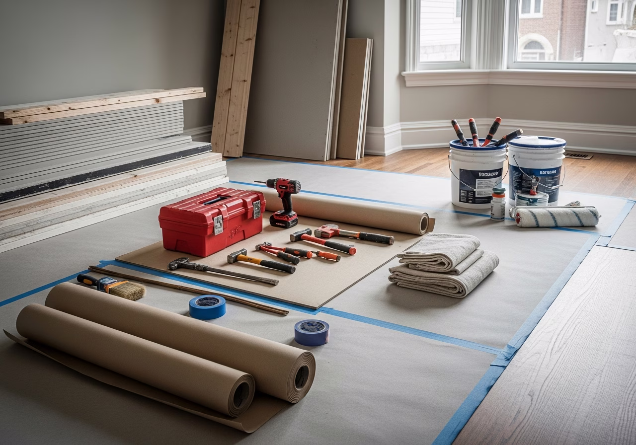 Restoration Cost vs Renovation โ tools and materials staged in a Greater Toronto Area home