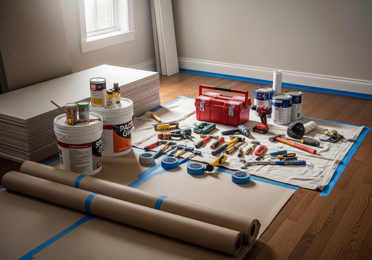 IICRC-Certified Restoration โ tools and materials staged in a Greater Toronto Area home