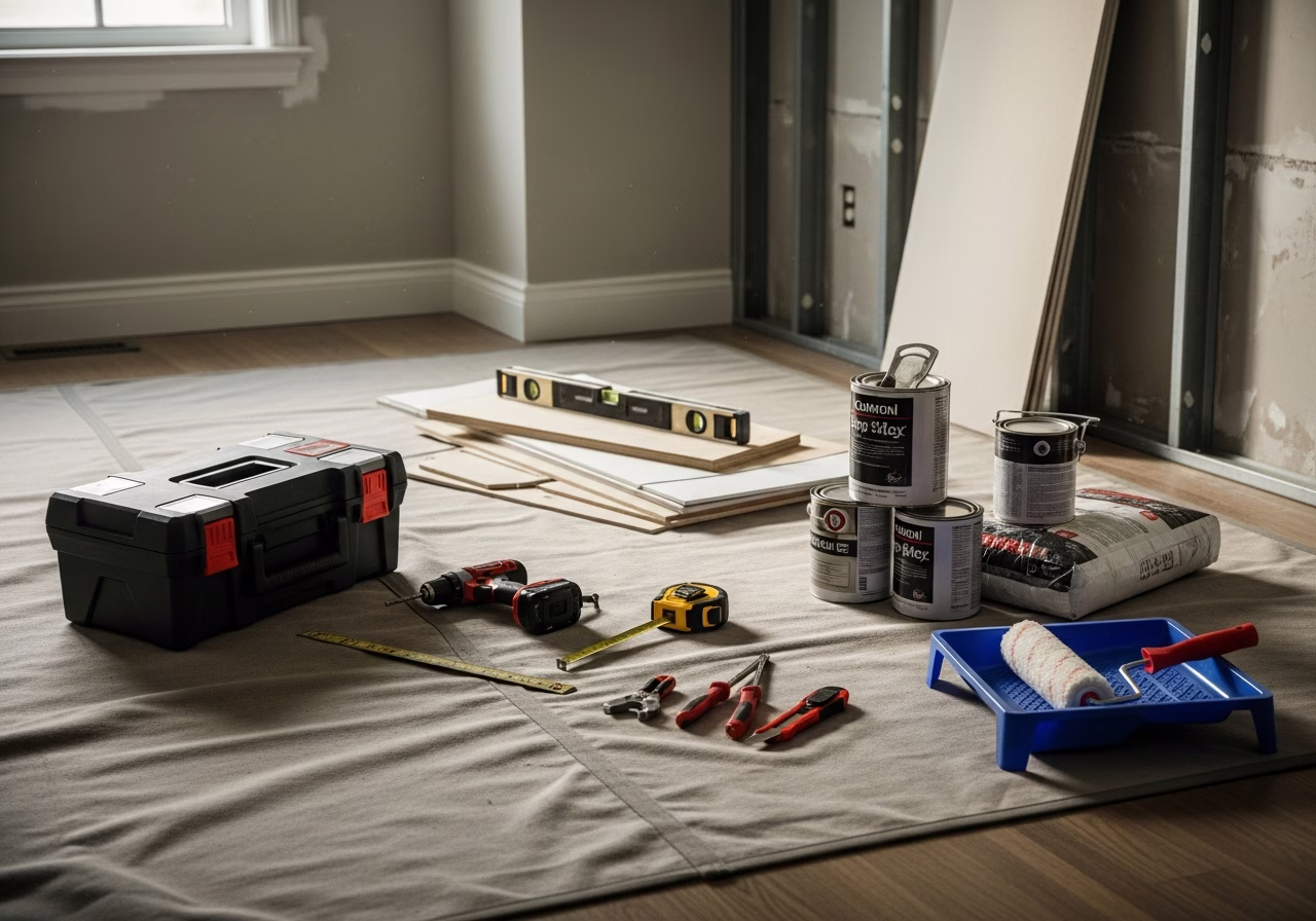 Restoration vs Replacement β tools and materials staged in a Greater Toronto Area home
