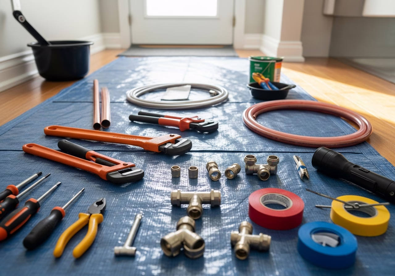 Reverse Osmosis System — tools and materials staged in a Greater Toronto Area home