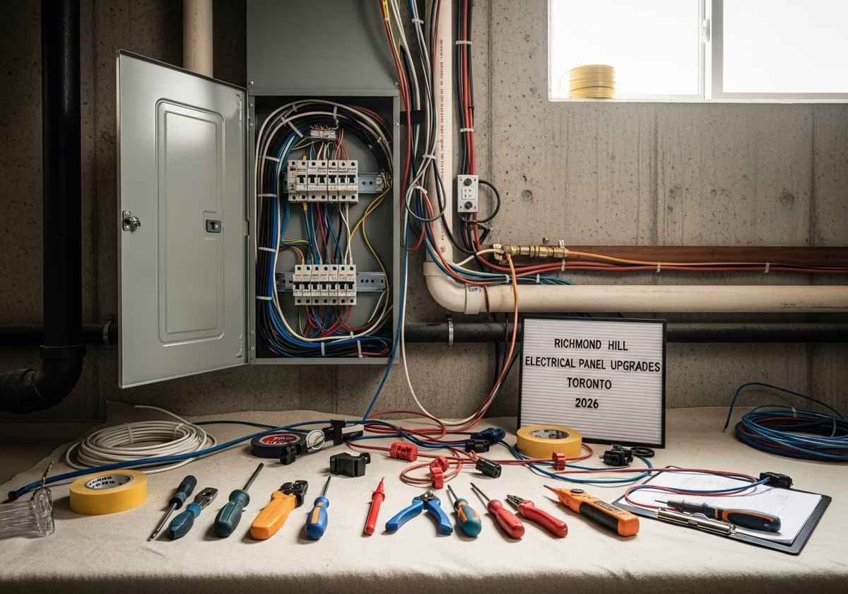 Richmond Hill Electrical Panel Upgrades — tools and materials staged in a Greater Toronto Area home