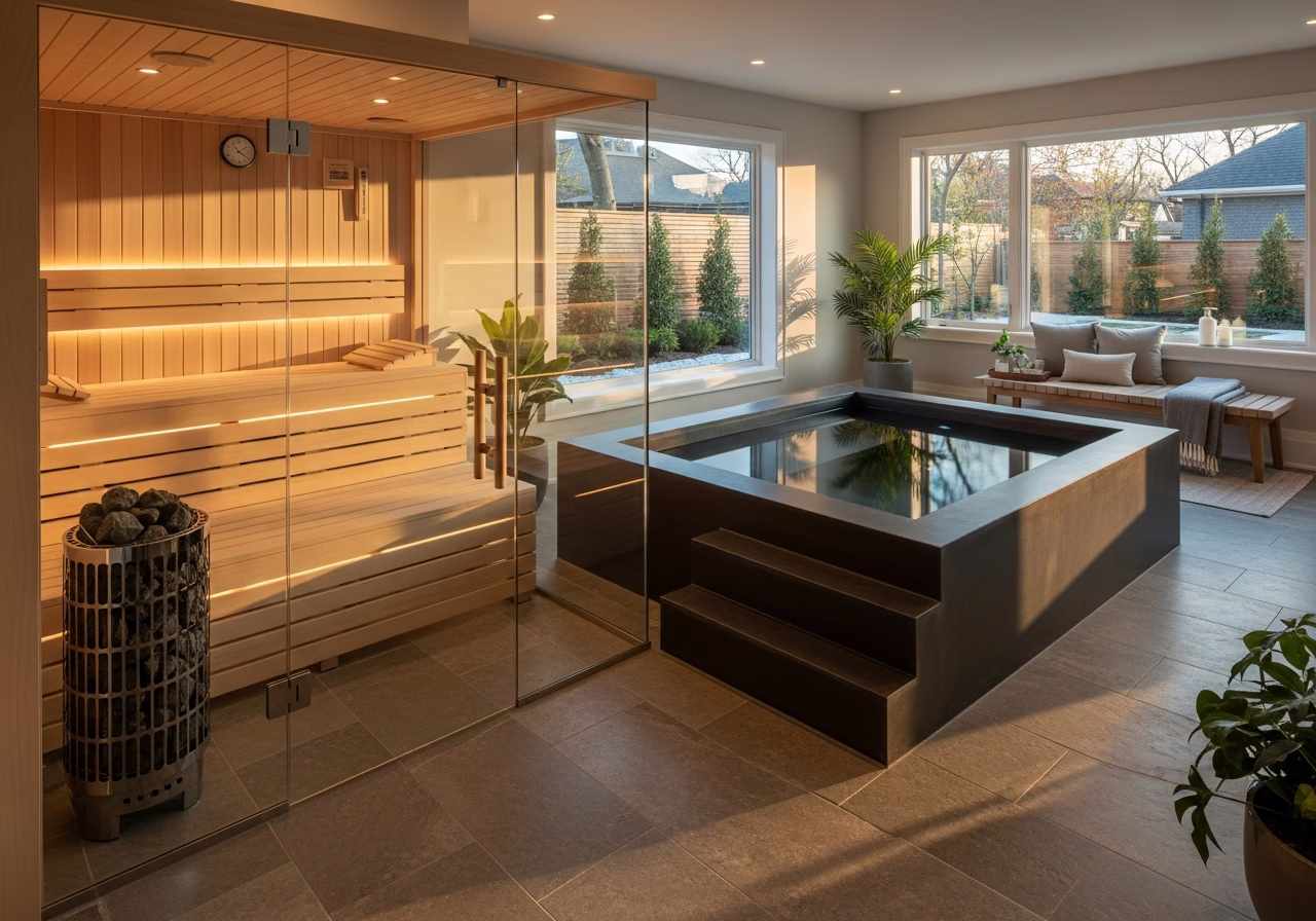 Sauna + Cold Plunge β finished result in a Toronto or GTA home by RenoHouse