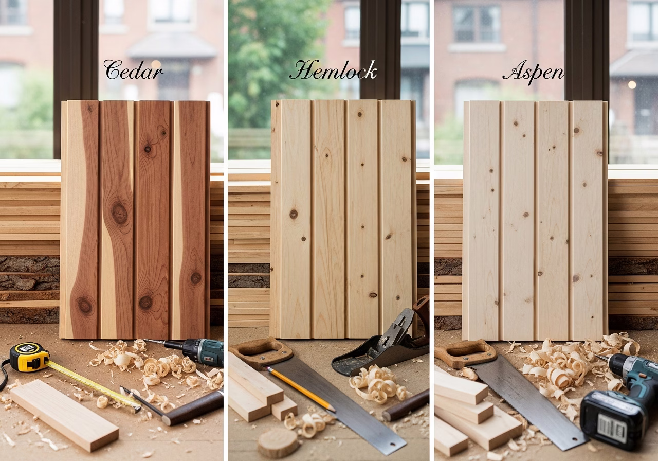 Sauna Wood — tools and materials staged in a Greater Toronto Area home