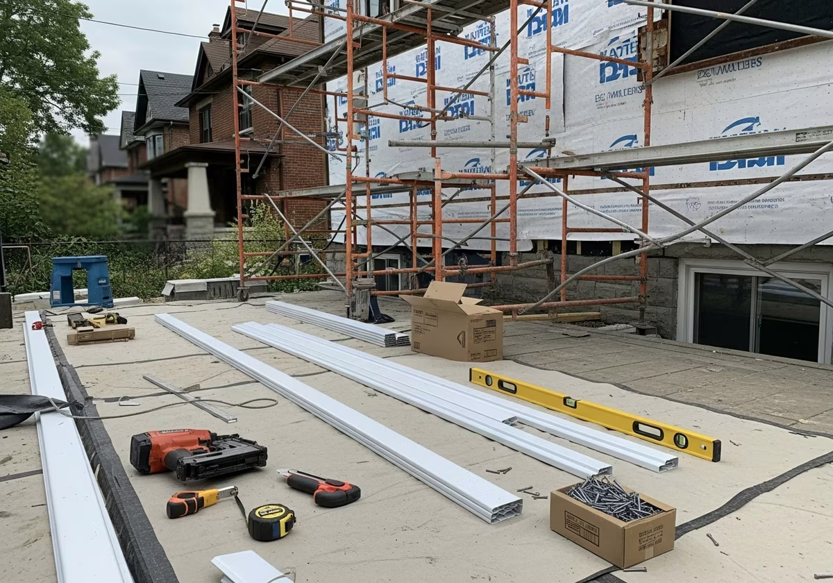 Quality Siding Installation β tools and materials staged in a Greater Toronto Area home