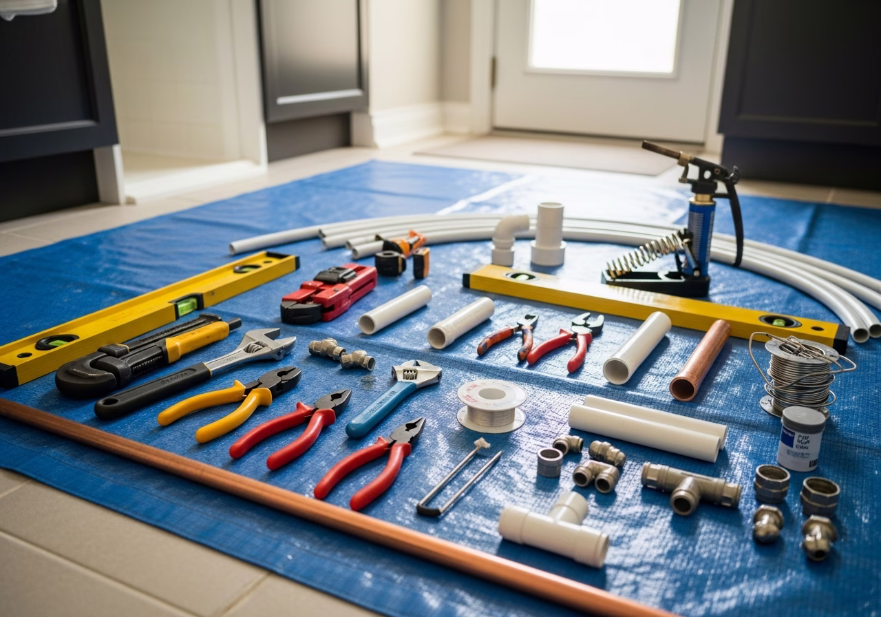 Signs You Need a Backwater Valve โ tools and materials staged in a Greater Toronto Area home