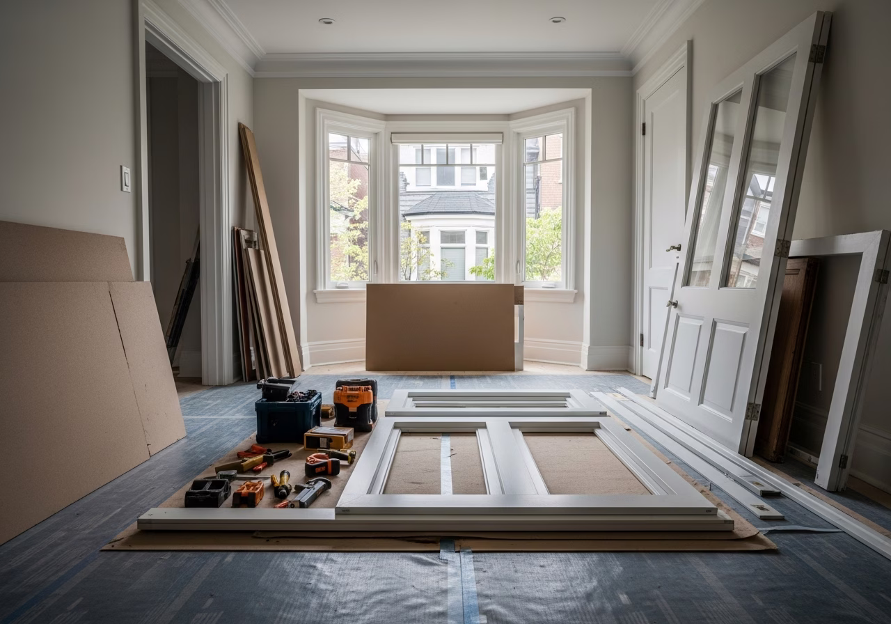 Sliding Patio Door Problems — tools and materials staged in a Greater Toronto Area home