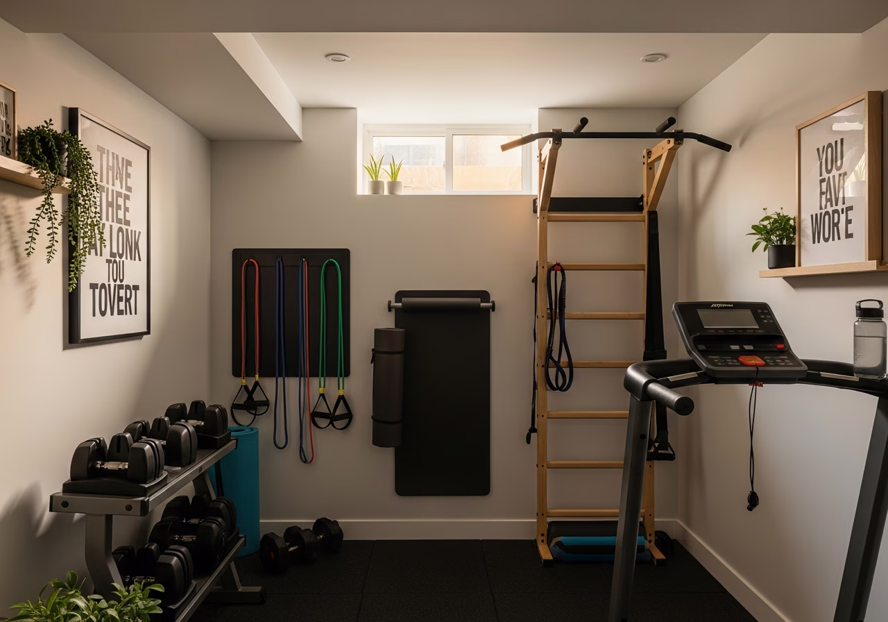 Small Space Home Gym — finished result in a Toronto or GTA home by RenoHouse
