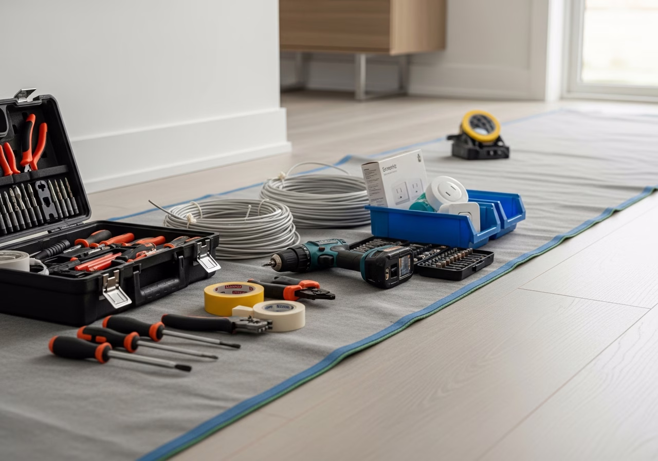 Smart Home Hub โ tools and materials staged in a Greater Toronto Area home
