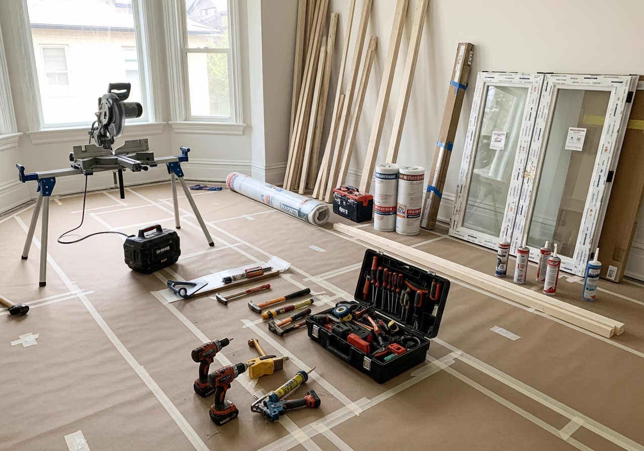 Smart Lock Installation — tools and materials staged in a Greater Toronto Area home